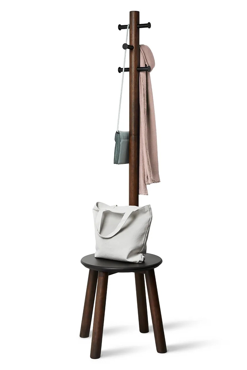 Κρεμάστρα εξωτερικών ενδυμάτων Umbra Pillar Stool and Coat Rack χρώμα: καφέ φωτογραφία