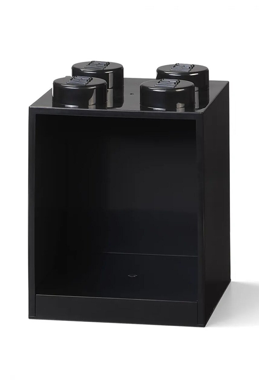 Levně Nástěnná police Lego černá barva