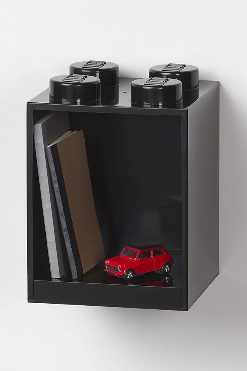 Настенная полка Lego цвет чёрный