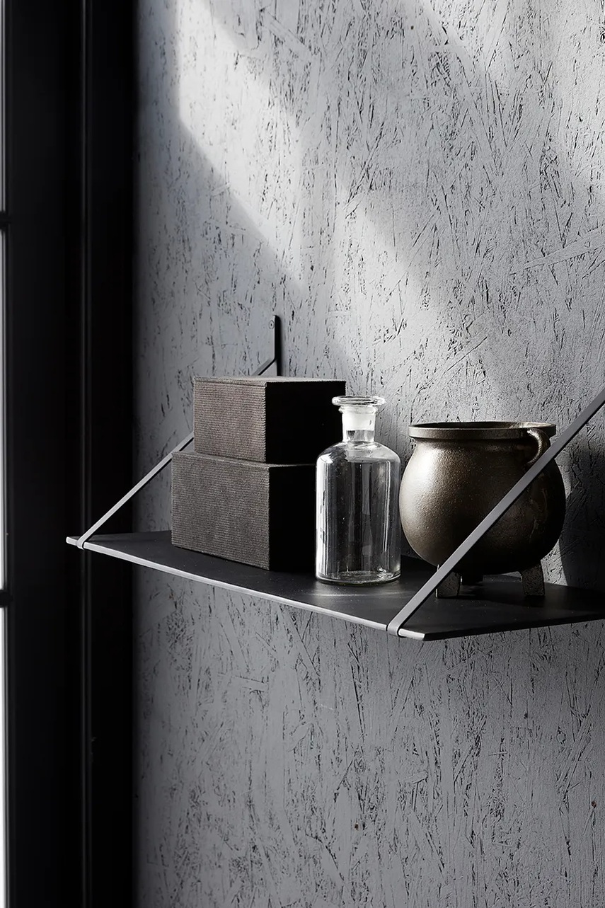 Κρεμαστό ράφι House Doctor HDLemmy 25 x 70 cm χρώμα: μαύρο φωτογραφία