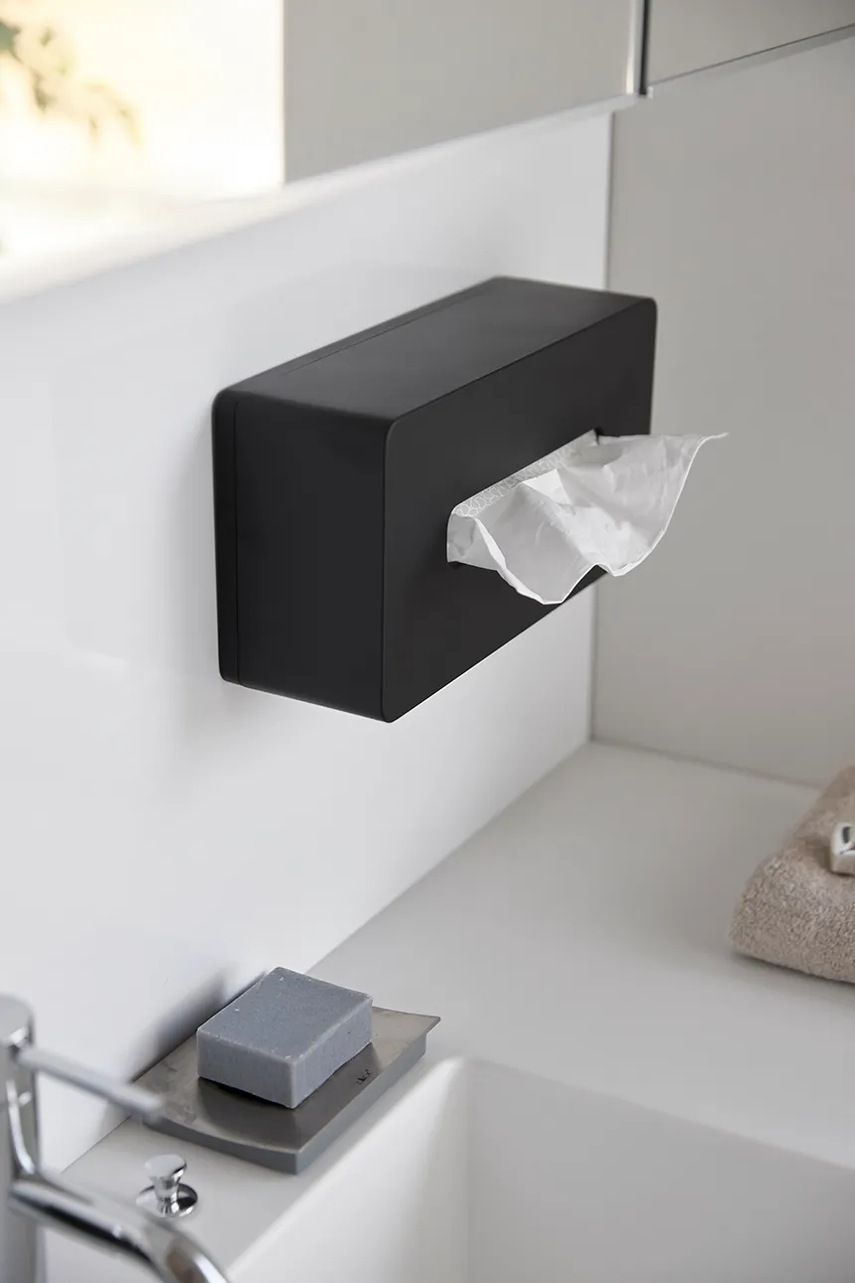 Κουτί για χαρτομάντηλα Yamazaki Tower 26 x 13 cm χρώμα: μαύρο φωτογραφία