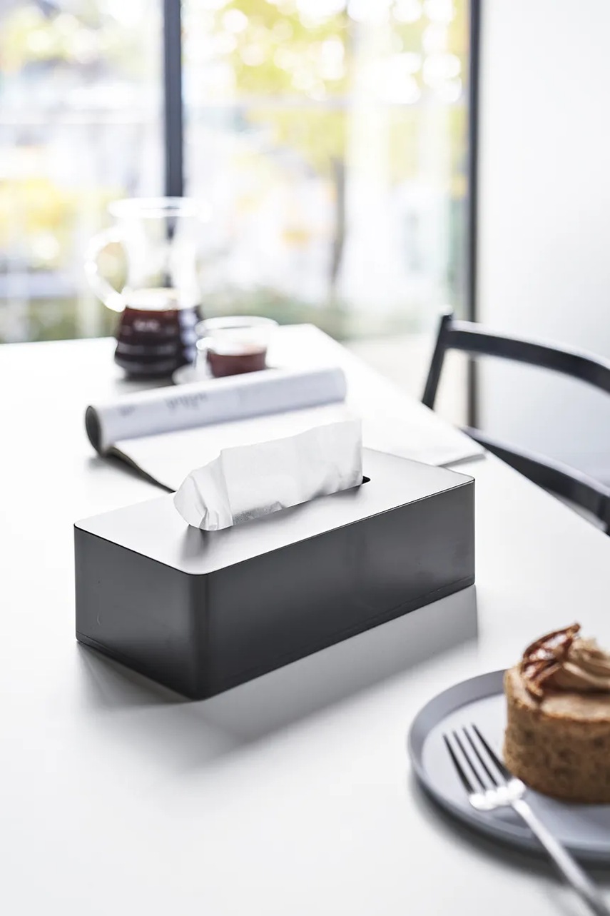 Κουτί για χαρτομάντηλα Yamazaki Tower 26 x 13 cm χρώμα: μαύρο φωτογραφία