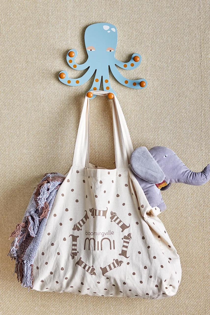 Κρεμάστρα τοίχου Bloomingville Oswall 30 x 26 x 6 cm χρώμα: μπλε φωτογραφία