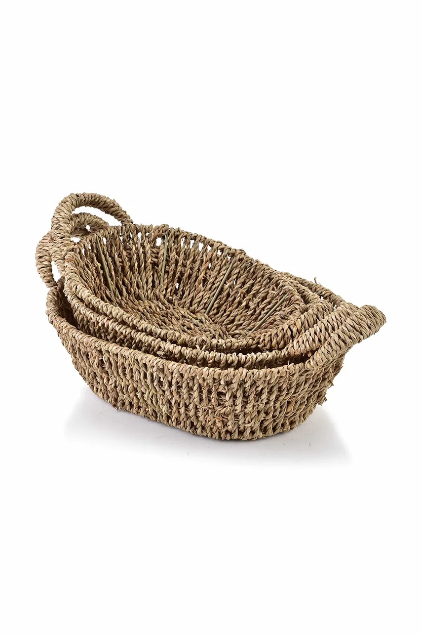 Σετ από καλάθια αποθήκευσης Affek Design Amparo 30 x 23 x 9 / 27 x 20 x 8 / 24 x 17 x 7 cm 3-pack χρώμα: καφέ φωτογραφία