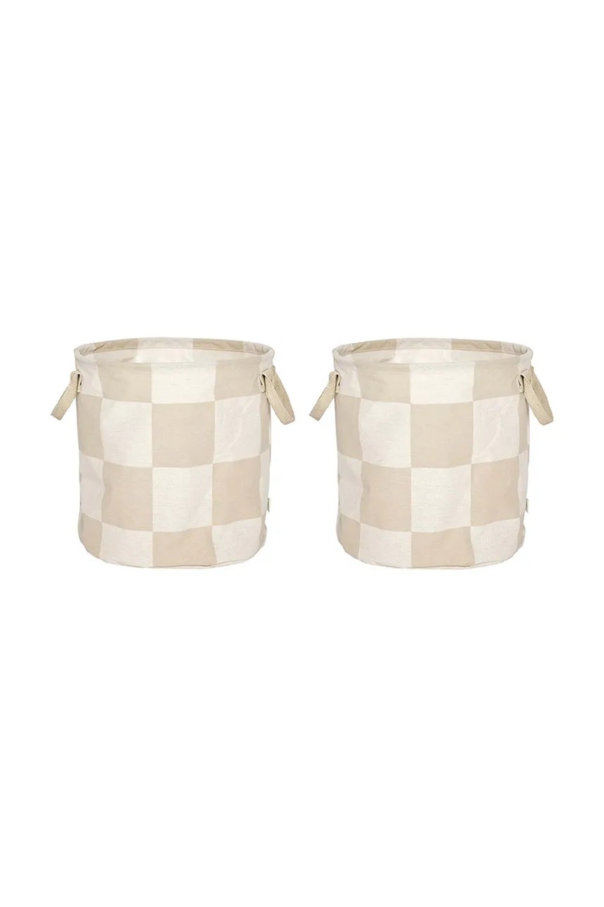 Levně Sada úložných košů OYOY Chess 32 x 32 x 32 cm 2-pack béžová barva