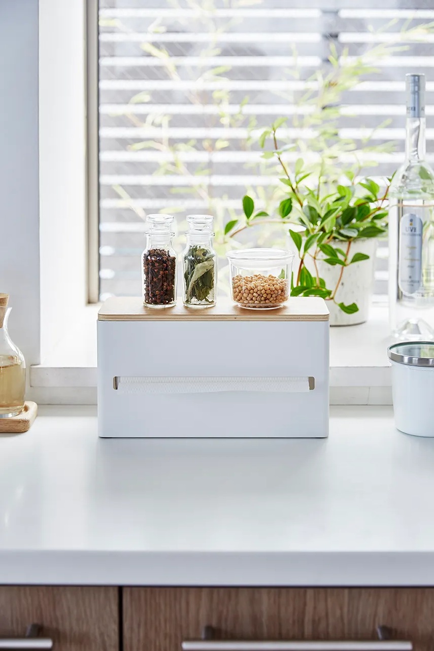 Κουτί για χαρτομάντηλα Yamazaki χρώμα: άσπρο φωτογραφία