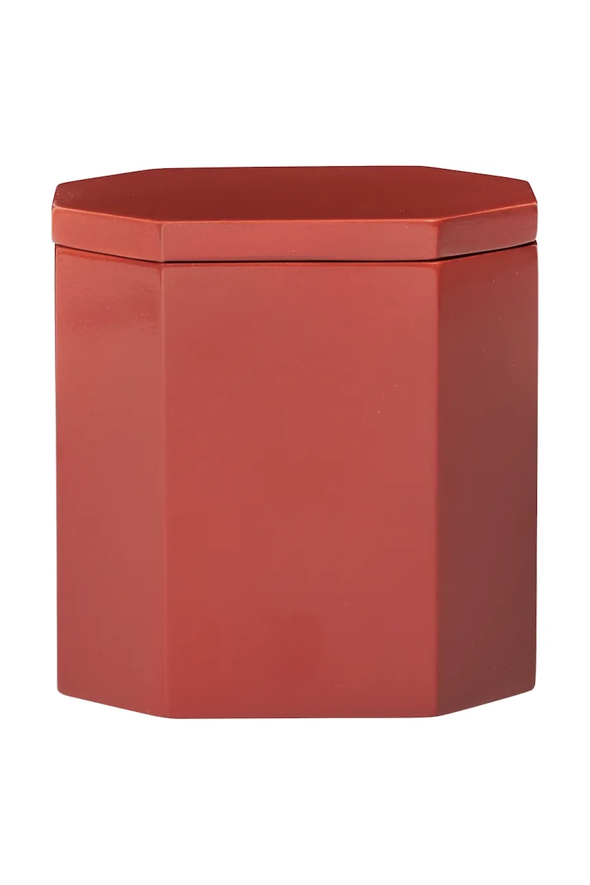 ferm LIVING recipient cu capac Nova 10 x 7,5 cm culoarea roșu