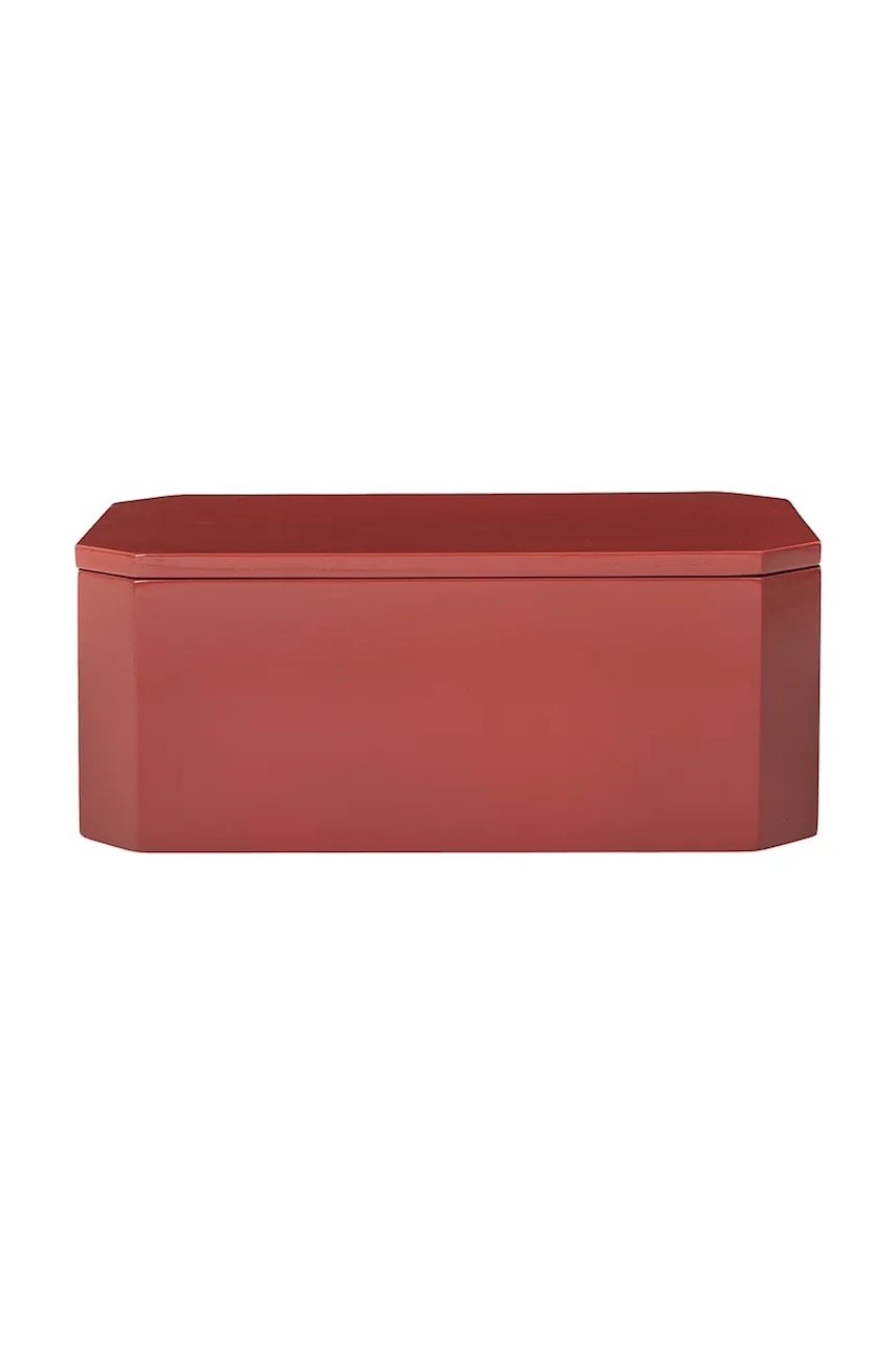 ferm LIVING recipient cu capac Nova 25 x 15 cm culoarea roșu
