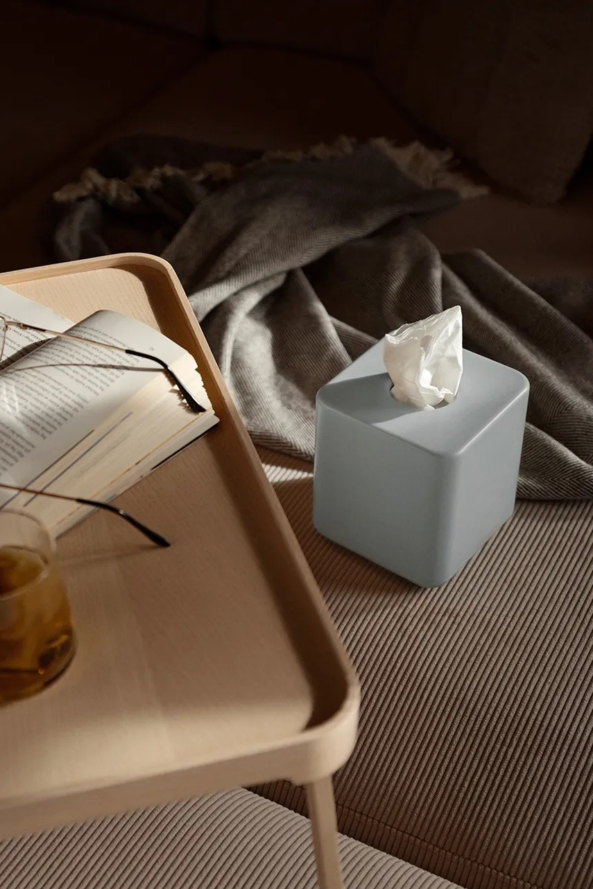 Κουτί για χαρτομάντηλα Zone Denmark Ume 13 x 15 cm χρώμα: μπεζ φωτογραφία