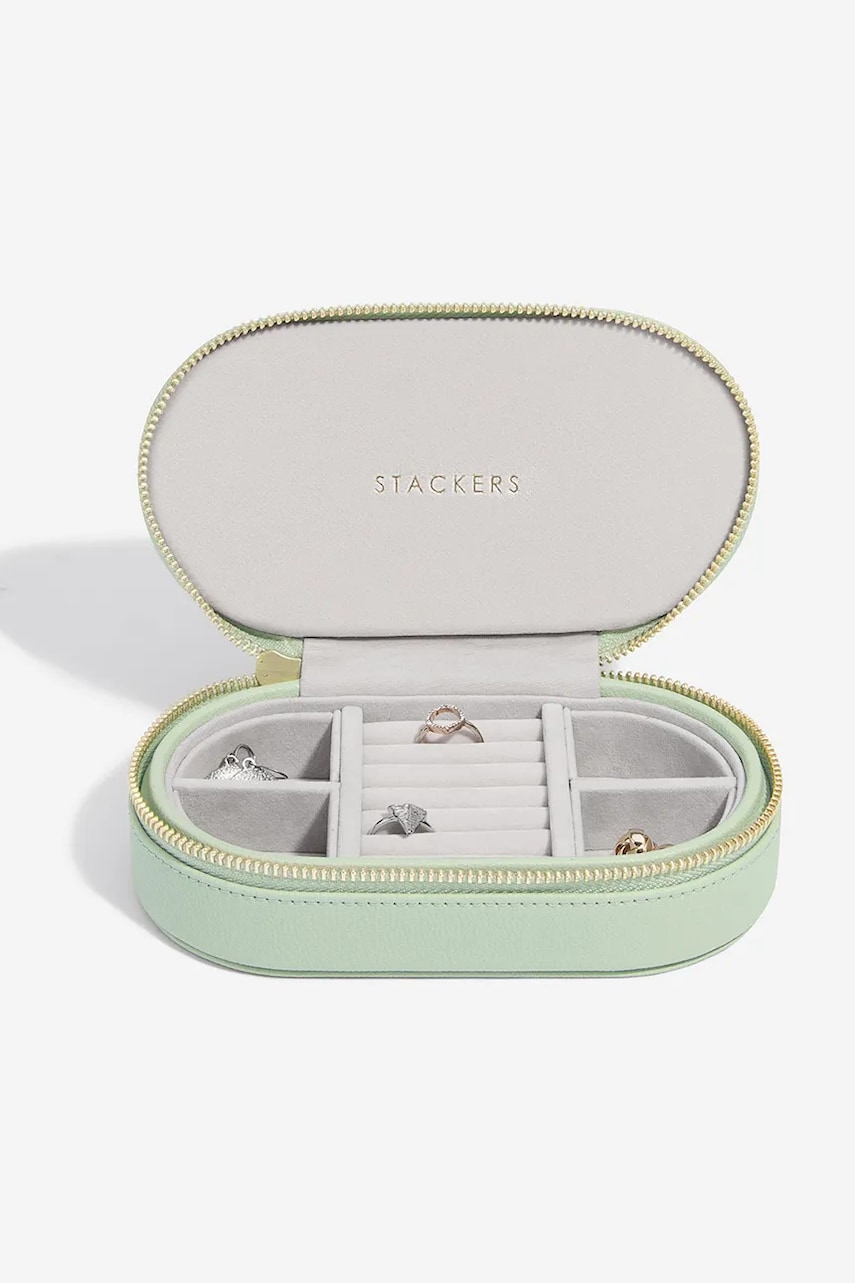 Stackers cutie de voiaj pentru bijuterii culoarea verde, 0