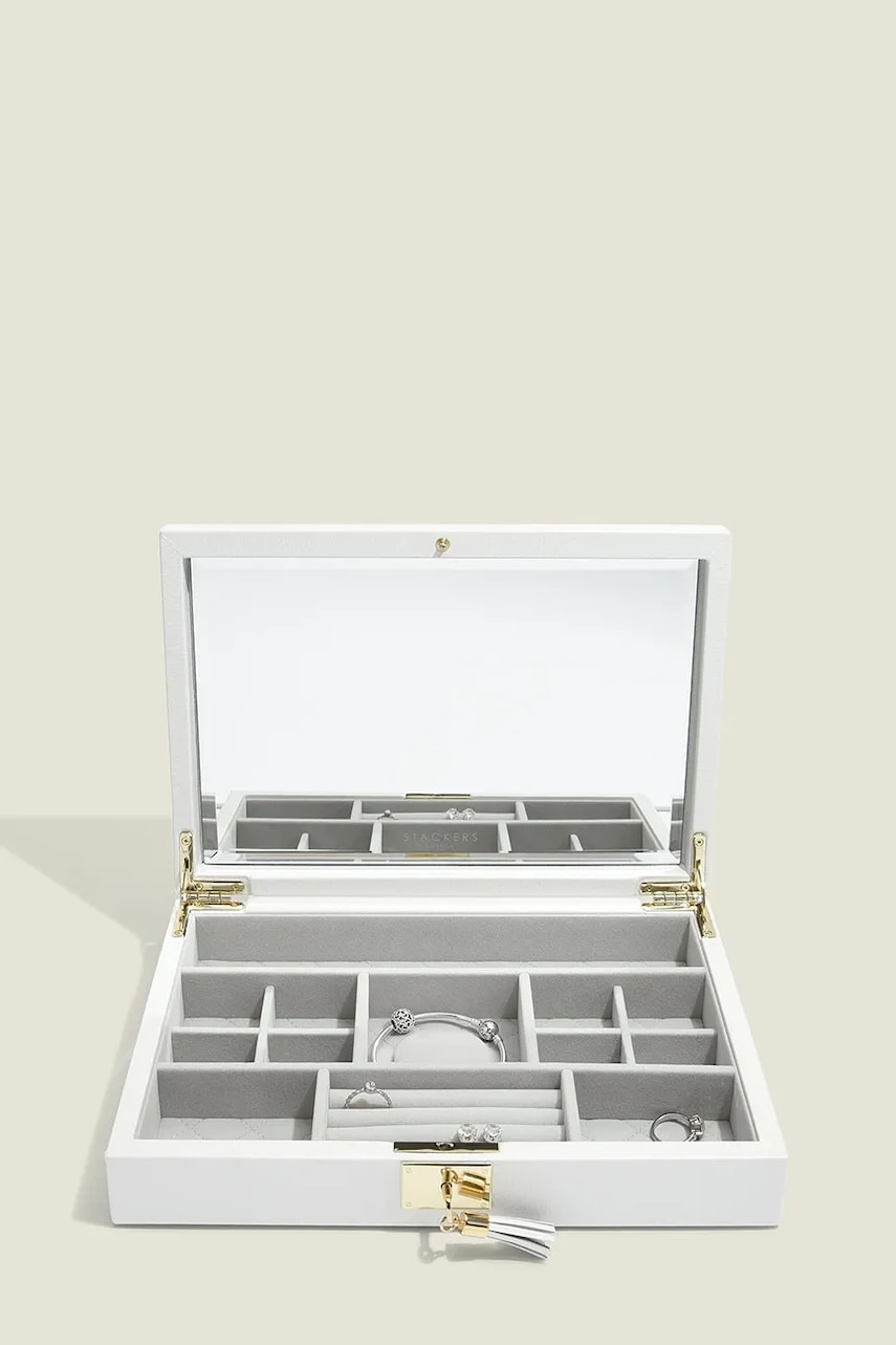 Stackers cutie de bijuterii cu oglindă culoarea alb, 0