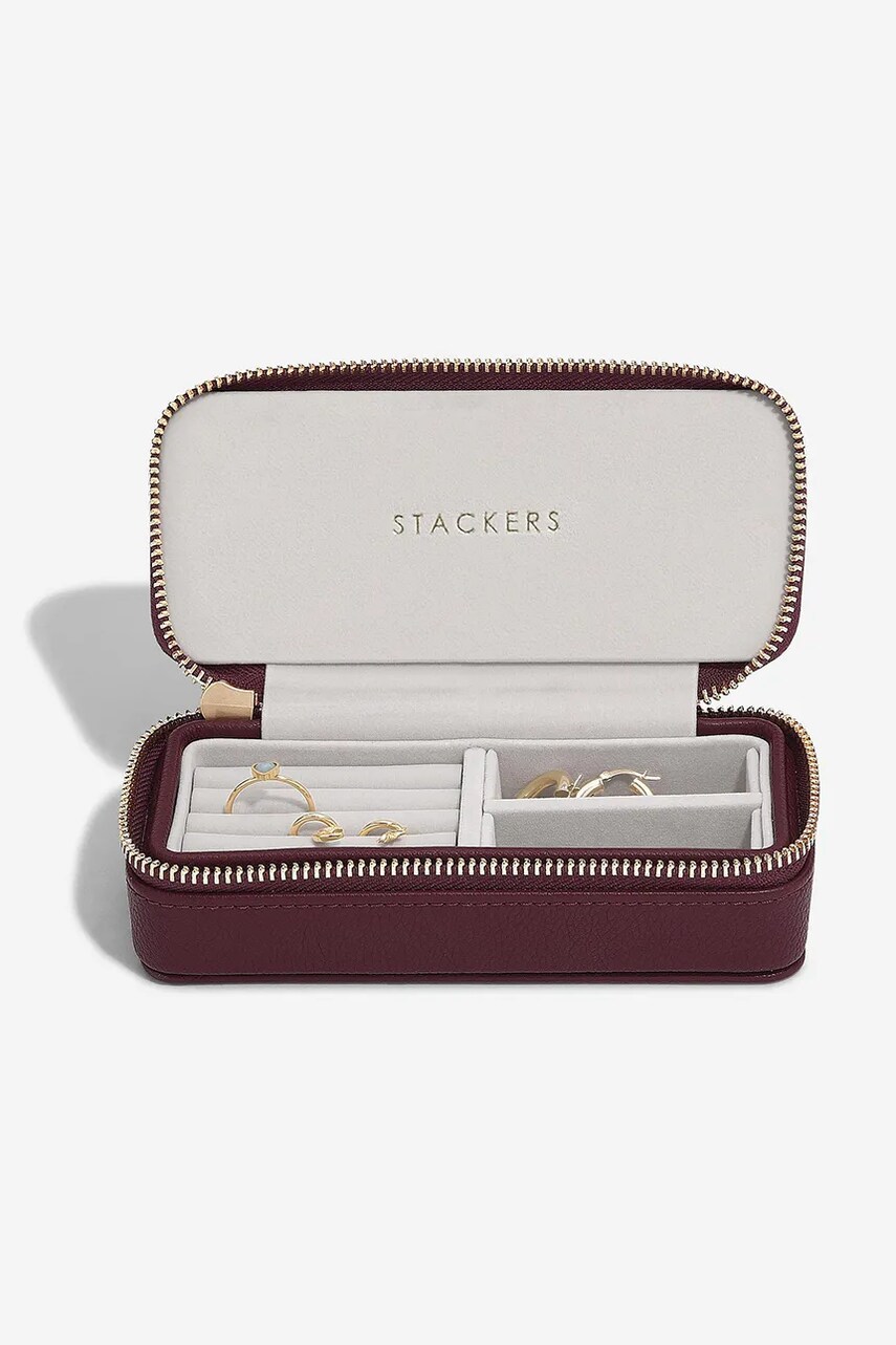 Levně Cestovní krabička na šperky Stackers červená barva