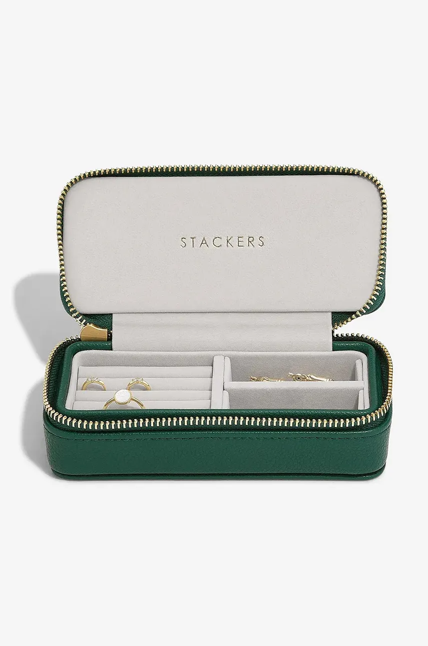 Stackers cutie de voiaj pentru bijuterii culoarea verde, 0