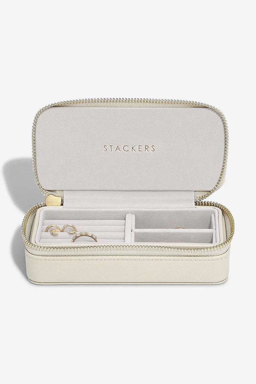 Stackers cutie de voiaj pentru bijuterii culoarea bej, 0 Stackers cutie de voiaj pentru bijuterii culoarea bej, 0