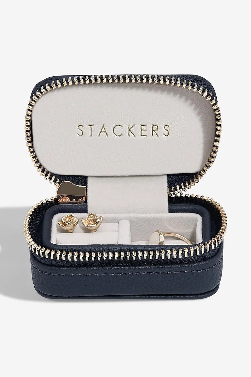 Stackers cutie de voiaj pentru bijuterii culoarea bleumarin, 0