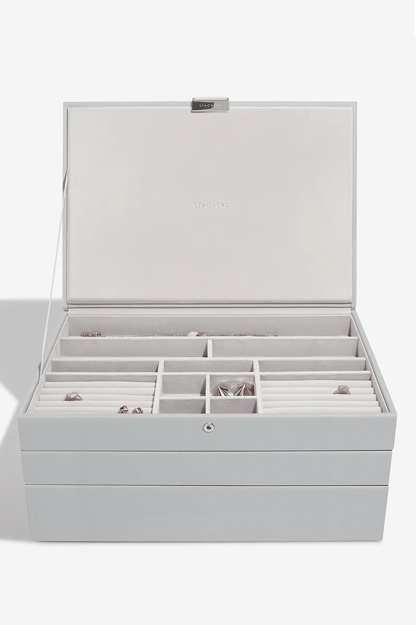 Stackers cutie de bijuterii culoarea gri, 0