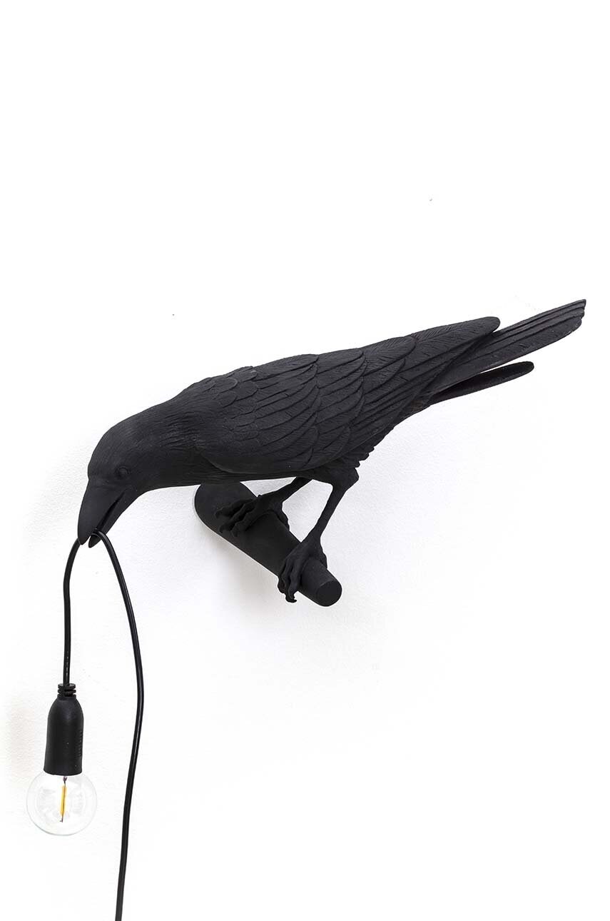 Seletti lampă de perete Bird Lamp Black Looking Left