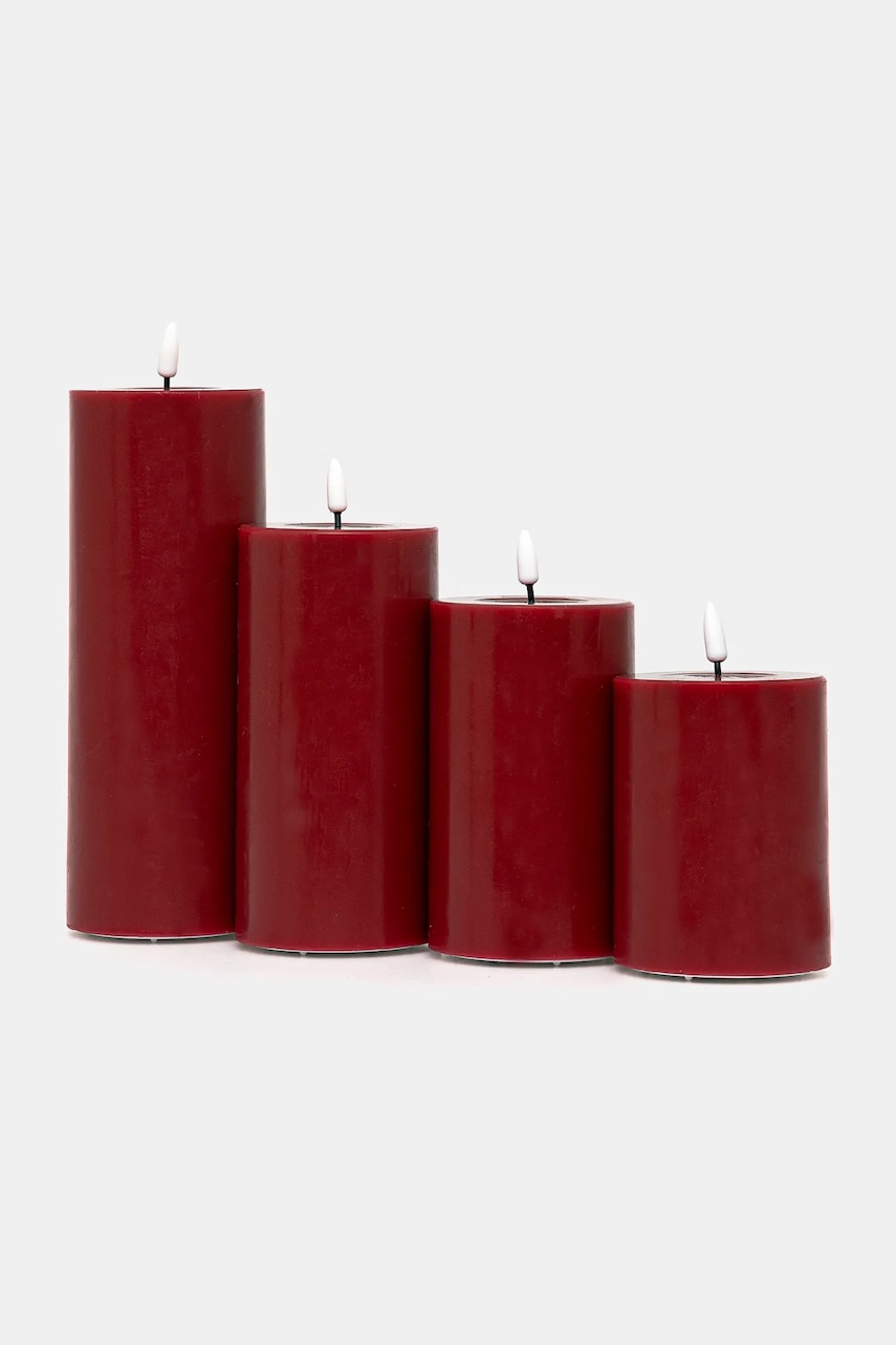 Deluxe Homeart set de lumânări led Giftbox LED Candle 4-pack culoarea bordo Deluxe Homeart set de lumânări led Giftbox LED Candle 4-pack culoarea bordo