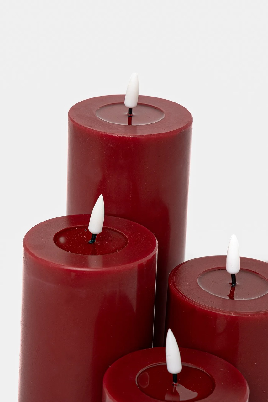 Набор led свечей Deluxe Homeart Giftbox LED Candle 4 шт цвет бордовый