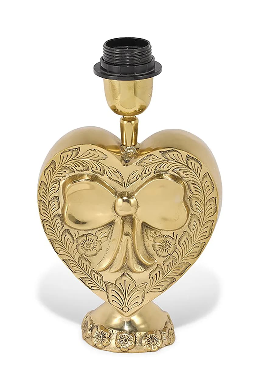 Levně Podstavec pro stolní lampu Doing Goods Bubbly Heart 26 cm žlutá barva
