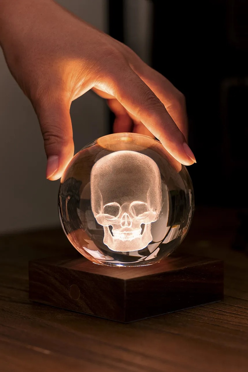 Ασύρματο επιτραπέζιο φωτιστικό led Gingko Design Amber Crystal Light 9,5 x 8 cm φωτογραφία