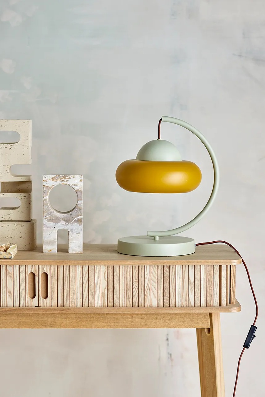 Επιτραπέζιο φωτιστικό Bloomingville Bubble 27 x 34,5 x 27 cm χρώμα: κίτρινο φωτογραφία