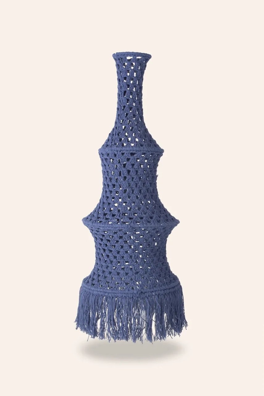 Levně Stínítko na závěsné svítidlo Calma House Pantalla 30 x 80 cm tmavomodrá barva