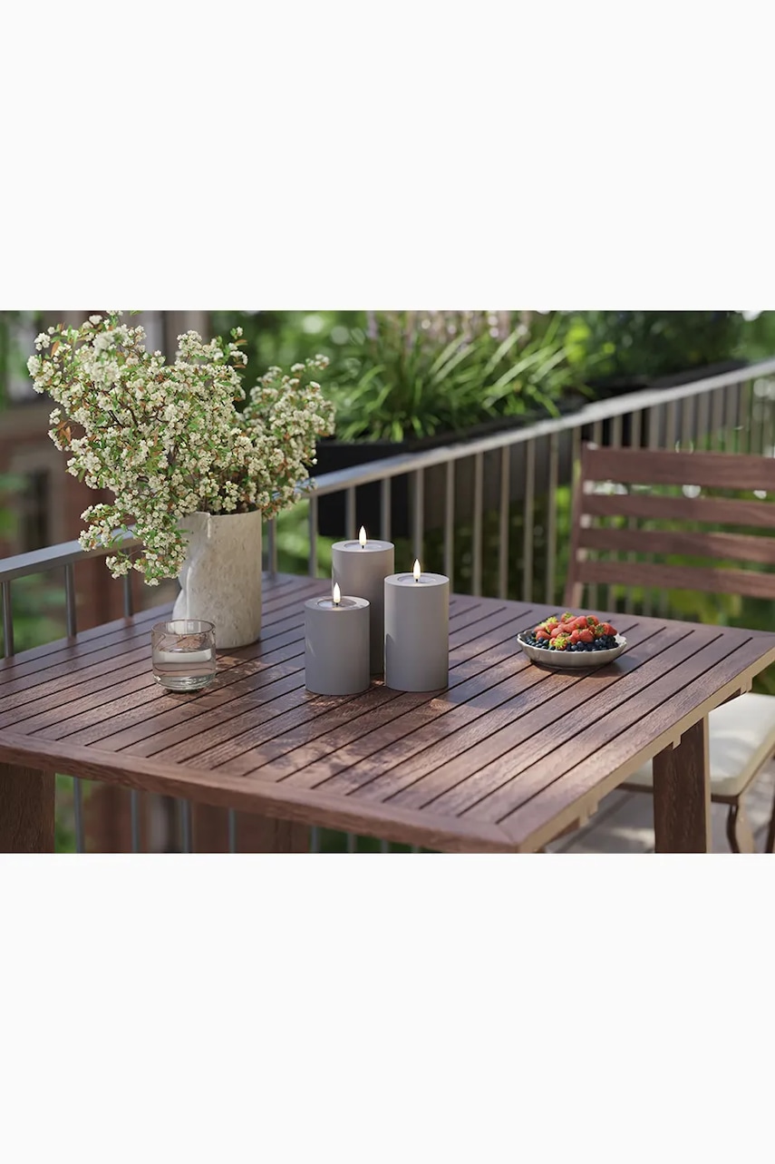 LED svíčka Deluxe Homeart Gra Bloklys 7,5 x 20 cm