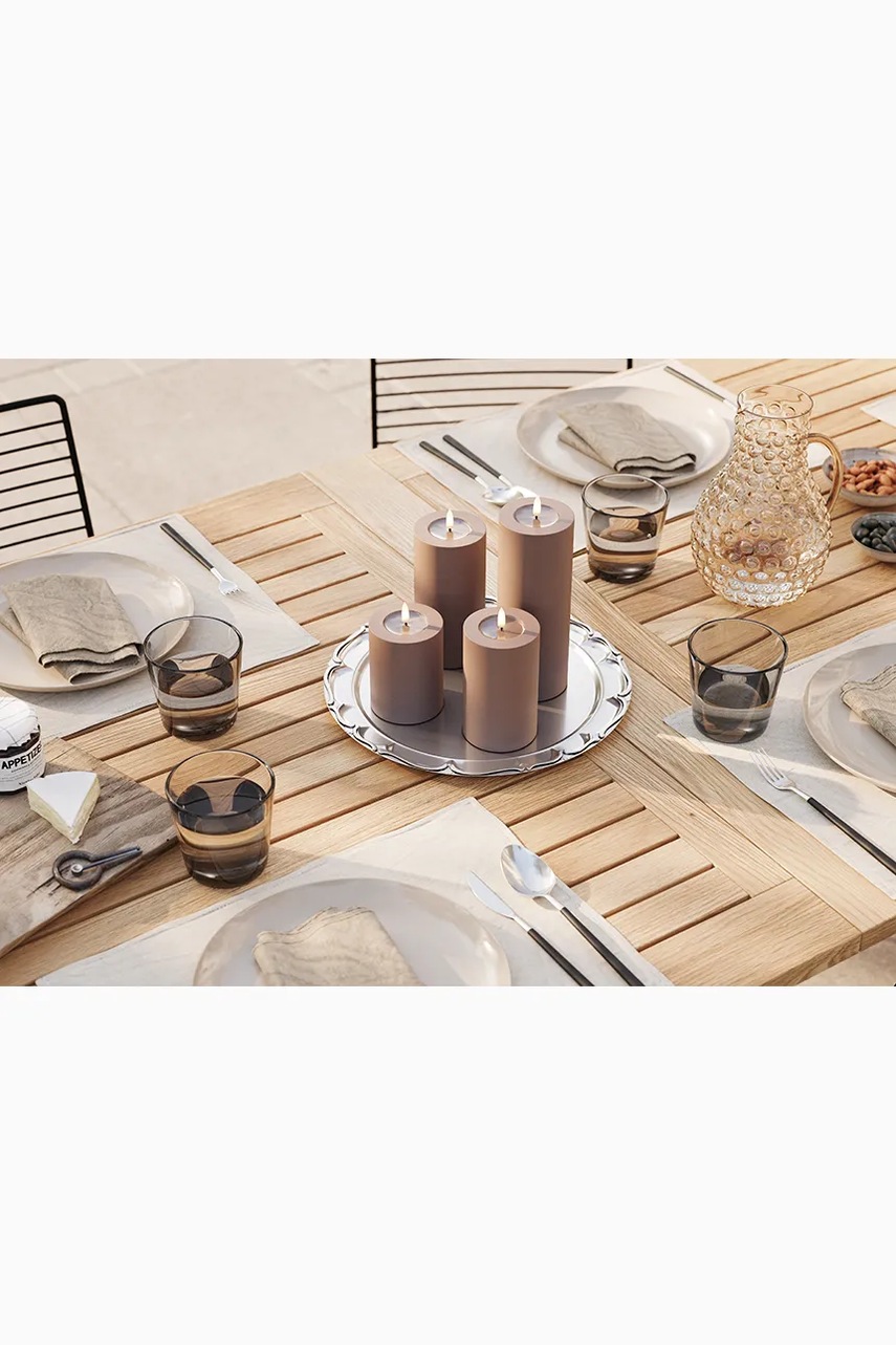 LED svíčka Deluxe Homeart Mokka Bloklys 7,5 x 12,5 cm (obrázek 9)