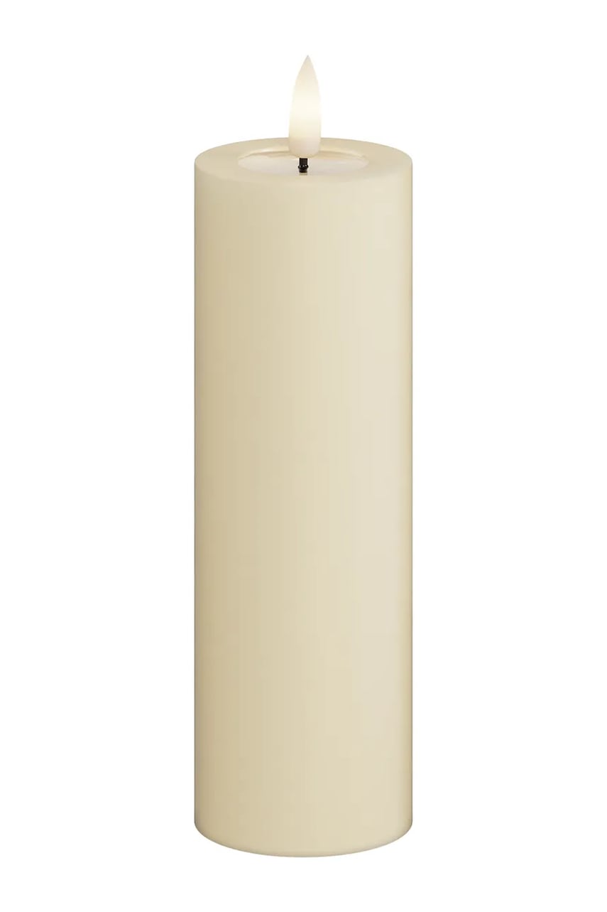 Deluxe Homeart lumânare led Cream Bloklys 5 x 15 cm culoarea bej