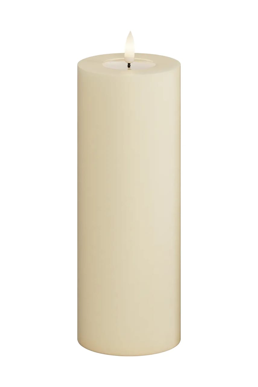 Deluxe Homeart lumânare led Cream Bloklys 7,5 x 20 cm culoarea bej