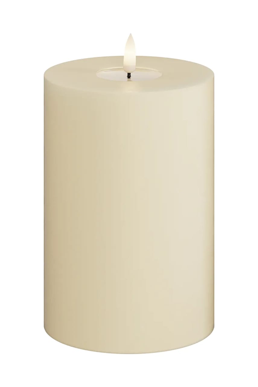 Deluxe Homeart lumânare led Cream Bloklys 10 x 15 cm culoarea bej