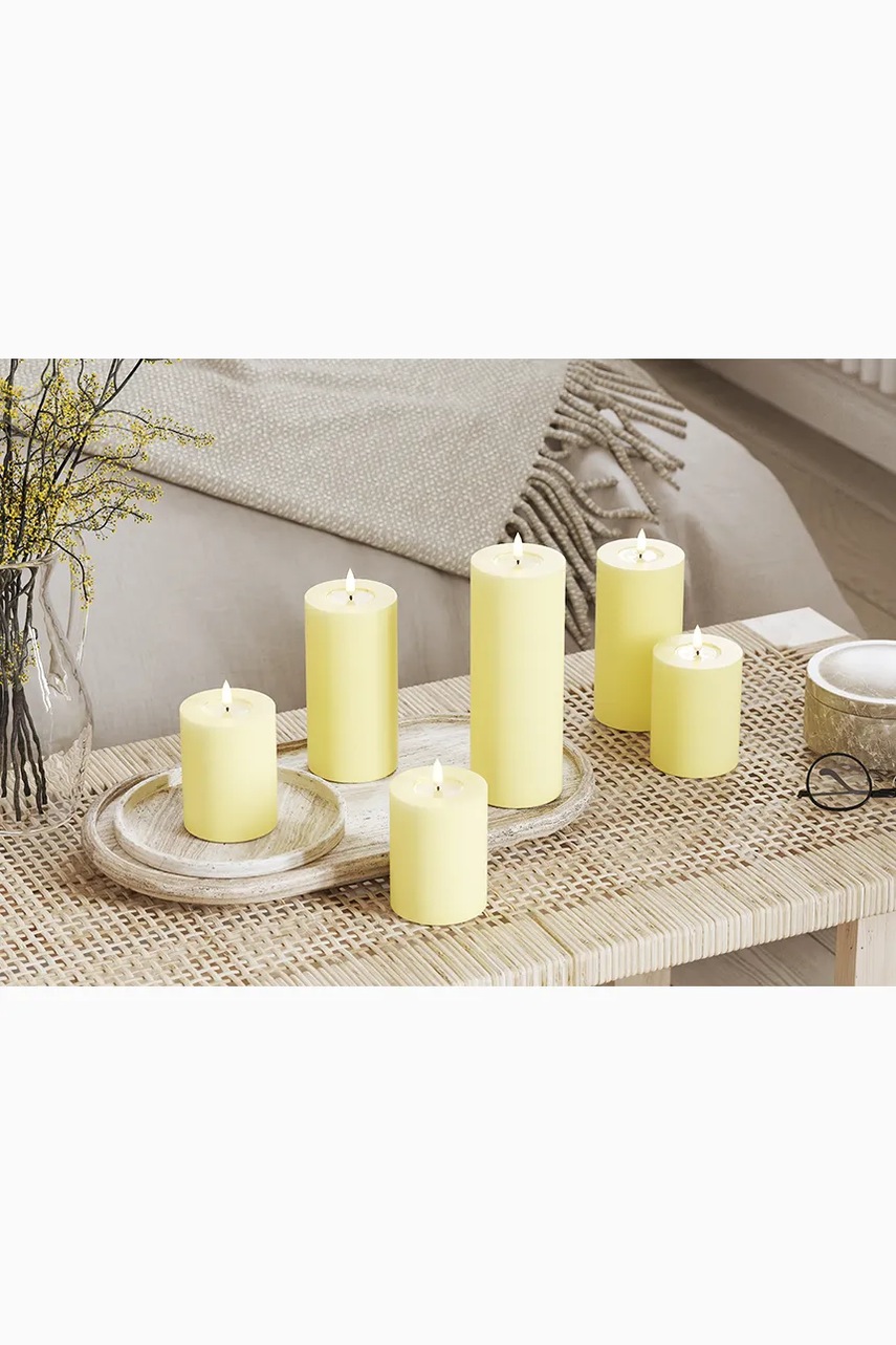 LED svíčka Deluxe Homeart Lys Gul Bloklys 7,5 x 20 cm (obrázek 7)