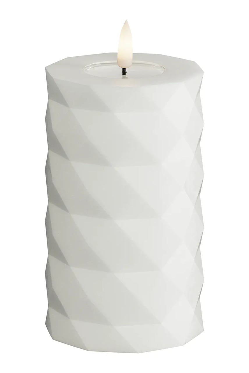 Deluxe Homeart lumânare led Square Bloklys 7,5 x 12,5 cm culoarea alb