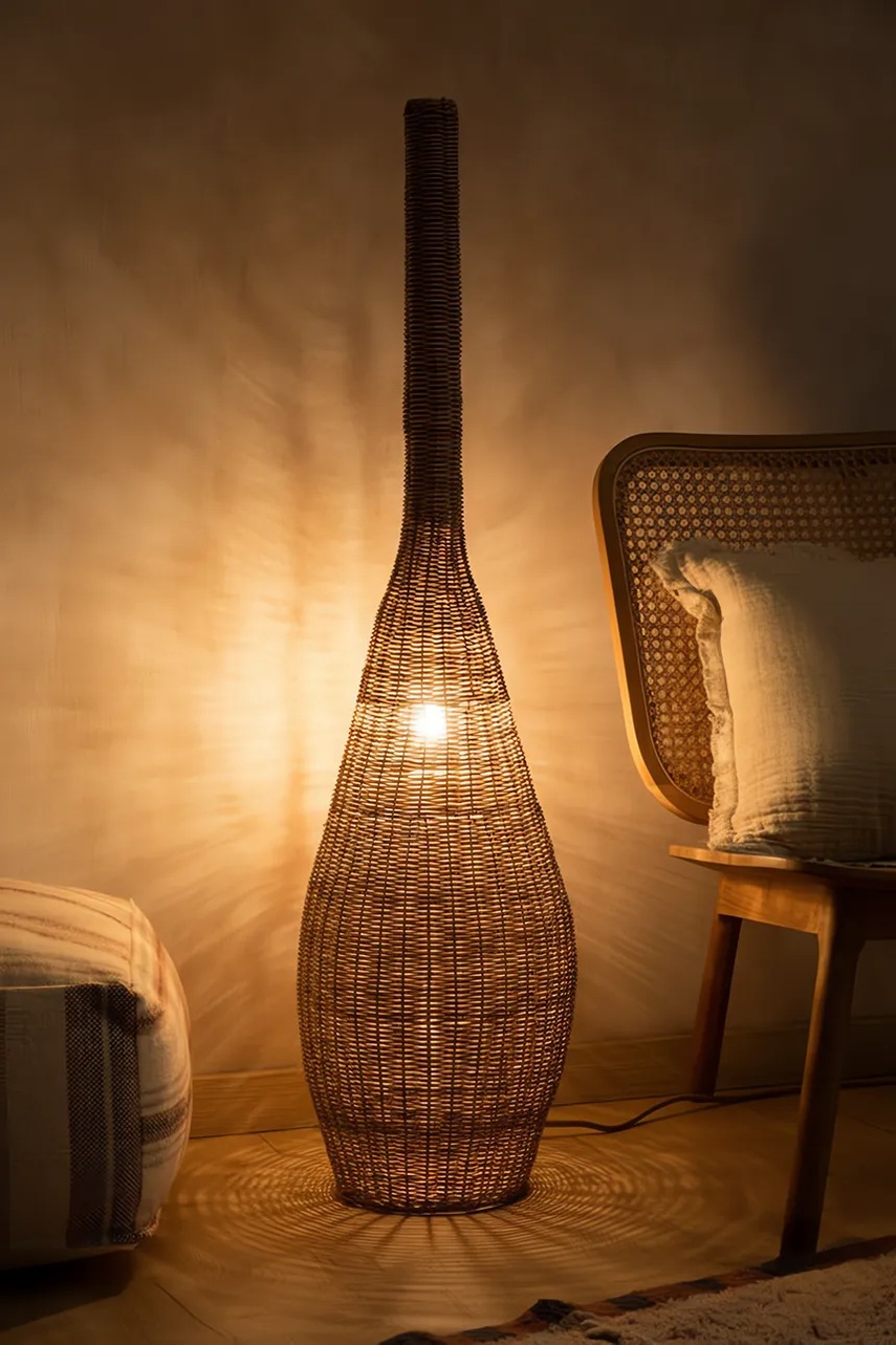 Αμπαζούρ για φωτιστικό δαπέδου Calma House Salakot 31 x 120 cm χρώμα: μπεζ φωτογραφία