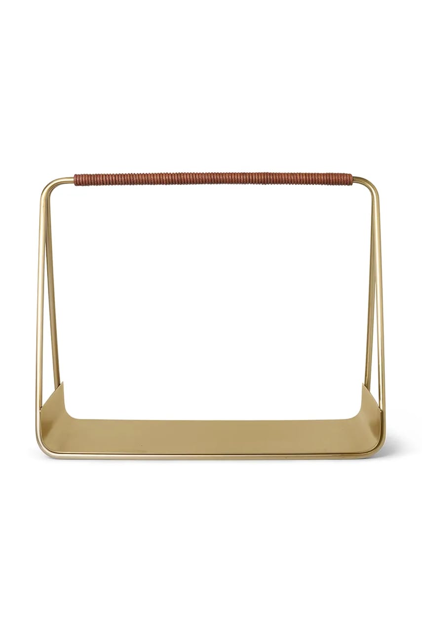 ferm LIVING coș de lemn Port Wood Basket culoarea galben ferm LIVING coș de lemn Port Wood Basket culoarea galben