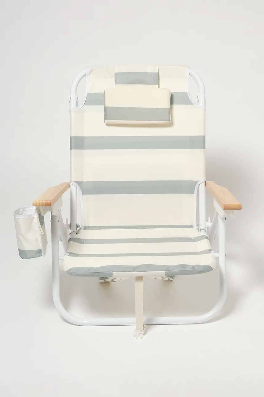 SunnyLife scaun de plajă La Palma Sage Stripe culoarea verde SunnyLife scaun de plajă La Palma Sage Stripe culoarea verde