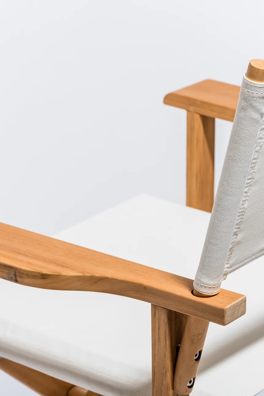 Καρέκλα σκηνοθέτη Business & Pleasure Co. Antique White χρώμα: άσπρο φωτογραφία