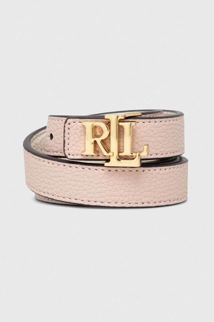 

Двухсторонний кожаный ремень Lauren Ralph Lauren женский цвет розовый