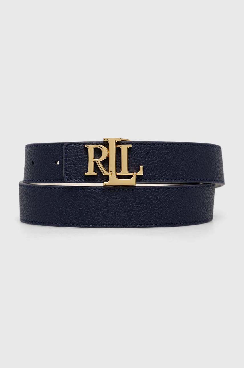 

Двосторонній шкіряний ремінь Lauren Ralph Lauren жіночий колір синій