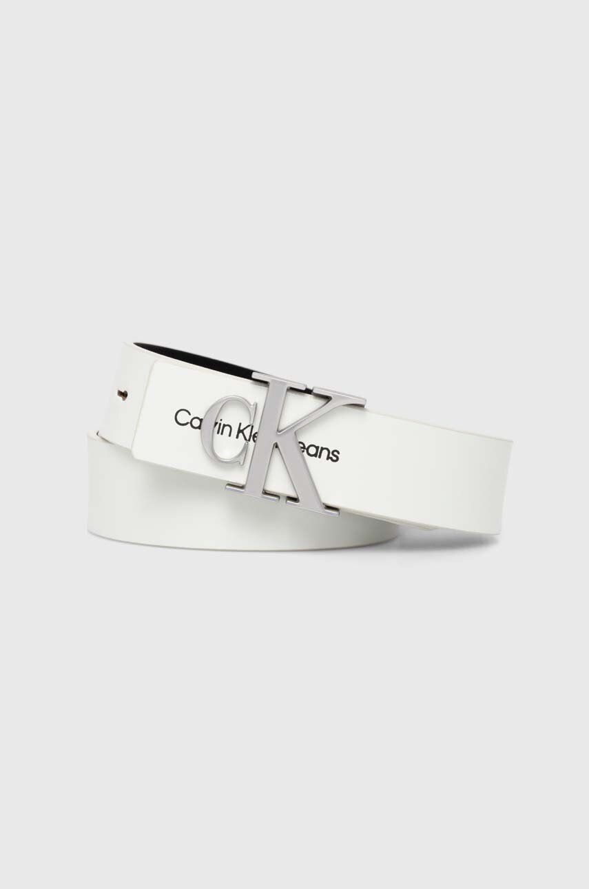 

Кожен колан Calvin Klein дамски в бяло, Бял