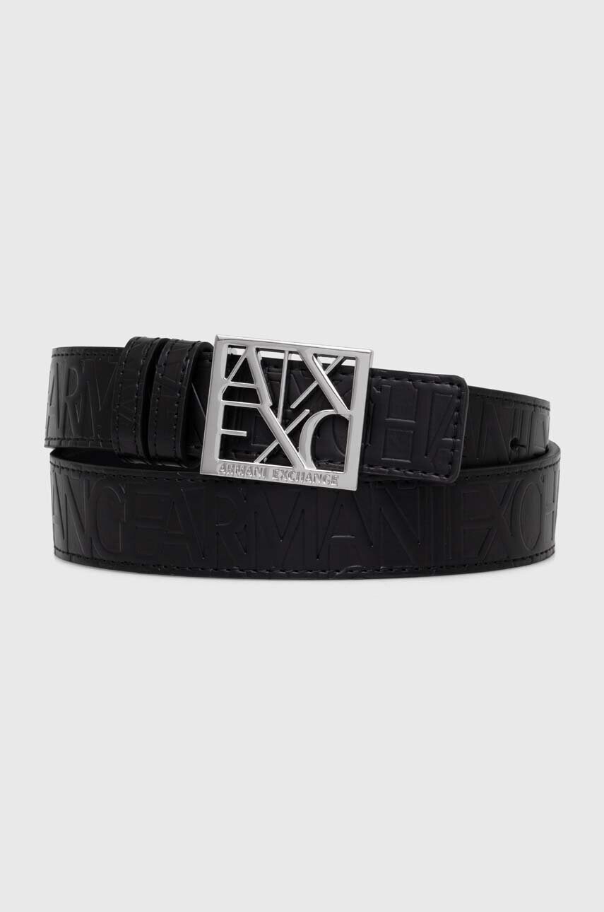 Armani Exchange curea cu doua fete femei, culoarea negru, 941179 CC793