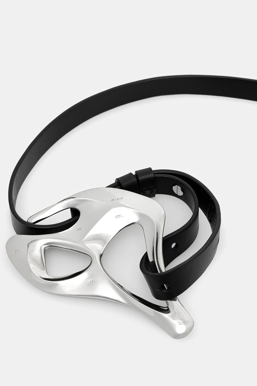 Кожаный ремень Heliot Emil цвет чёрный SS25_16_099_SLV11_CO