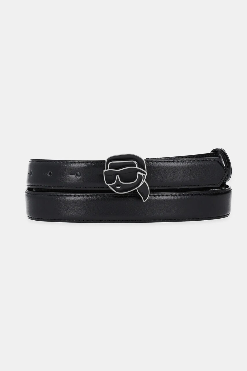 Karl Lagerfeld curea de piele femei, culoarea negru, A2W33073