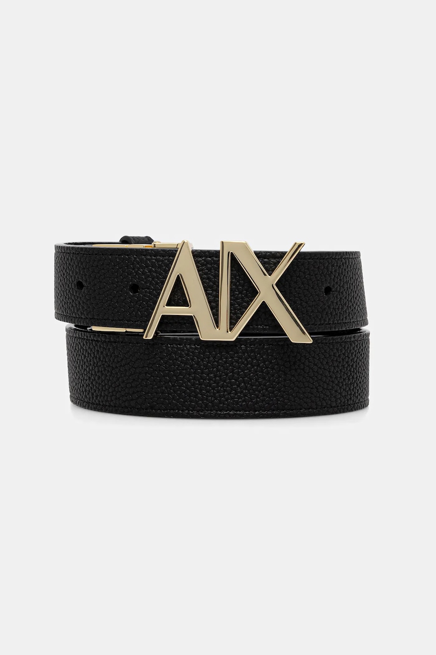 Levně Oboustranný pásek Armani Exchange dámský, černá barva, XW001203 AF19298