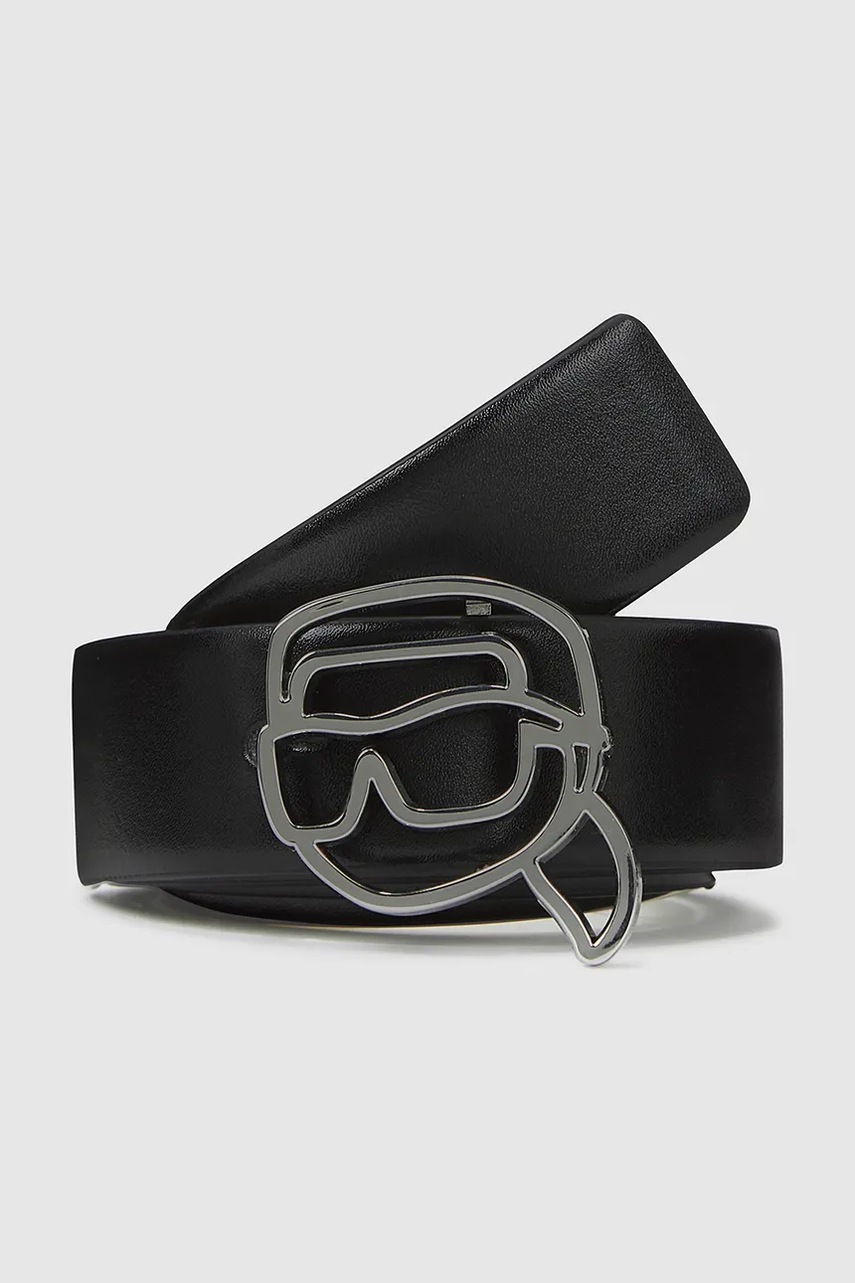 Karl Lagerfeld curea de piele cu două fețe culoarea bej, A4W33048