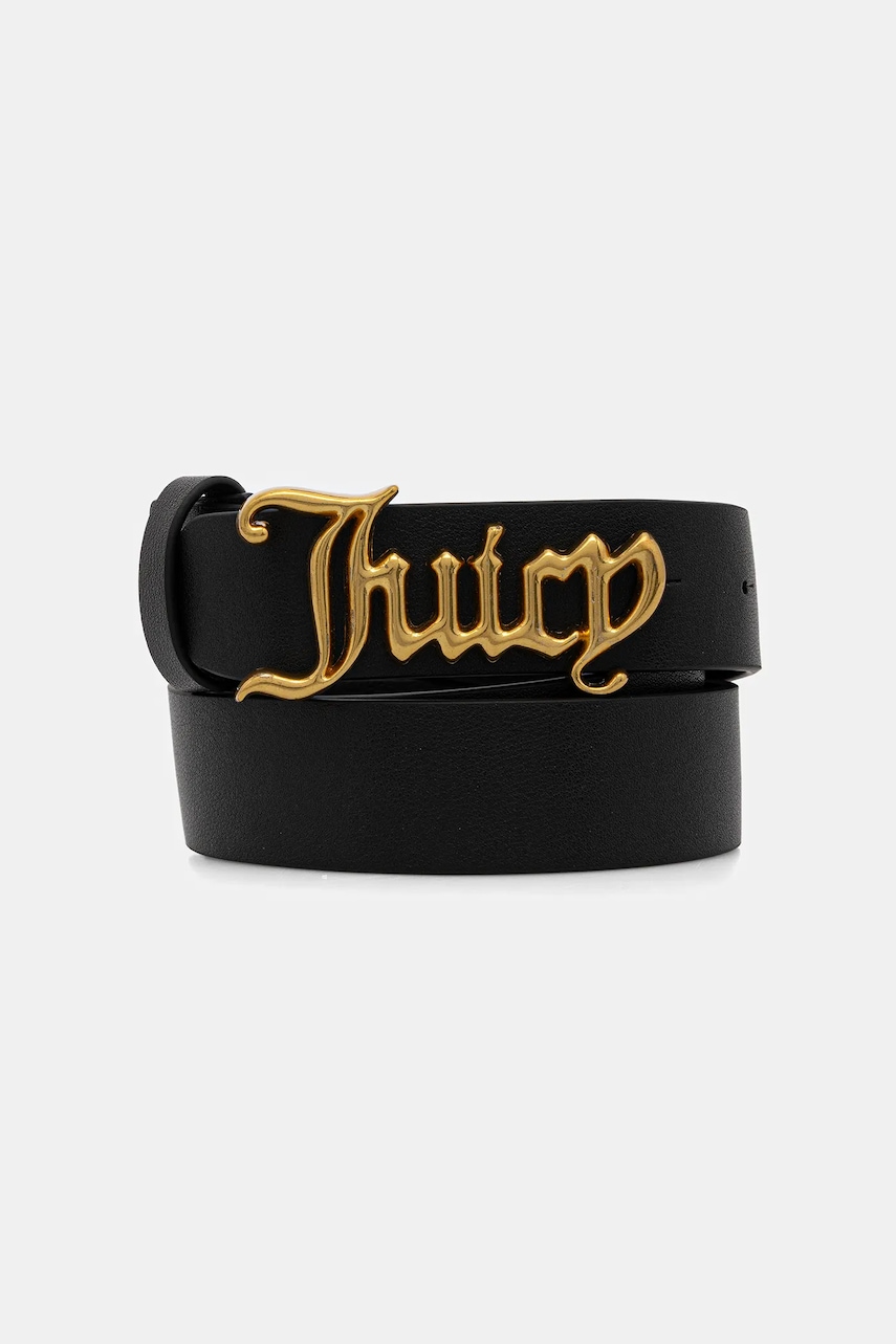 Juicy Couture curea de piele JC culoarea negru, WIJJ98539WL7