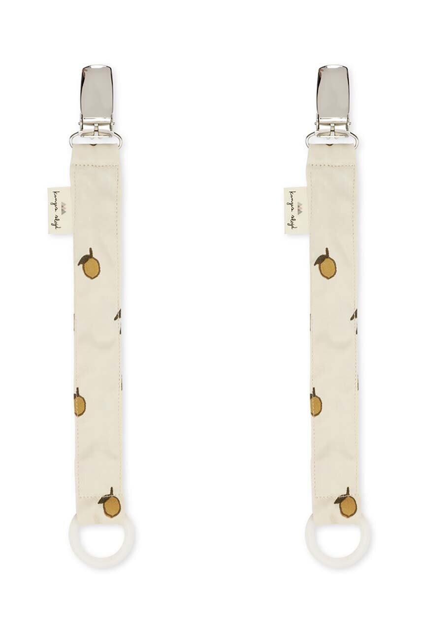 

Щипка за биберон Konges Sløjd (2 броя) PACIFIER STRAP, Бежов
