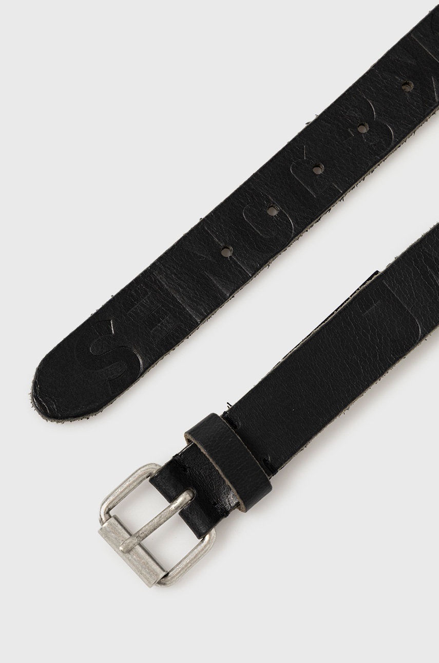 

Шкіряний ремінь Jack & Jones чоловічий колір чорний