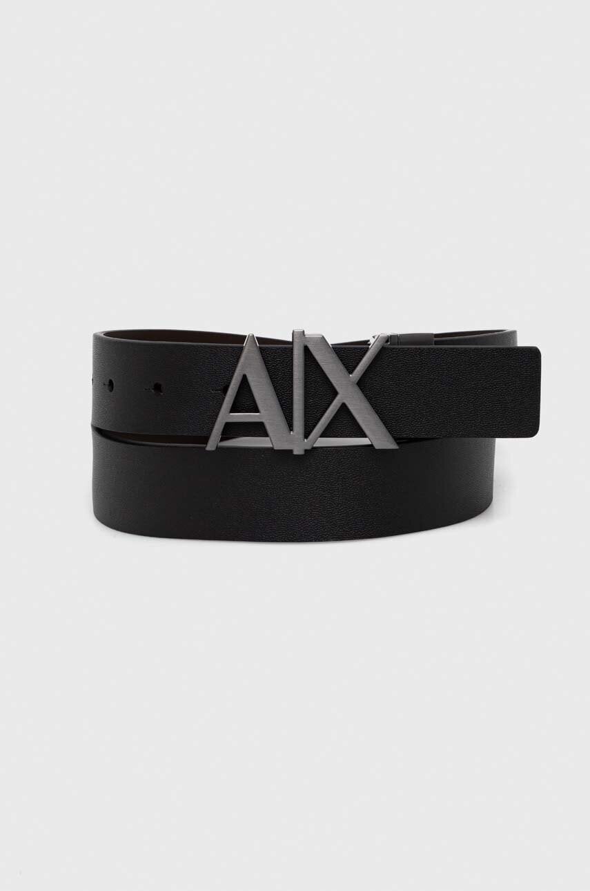 Lacno Obojstranný kožený opasok Armani Exchange